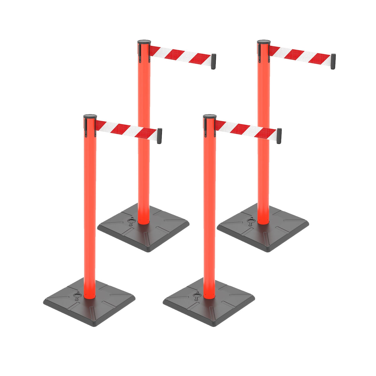 4-Pack 10ft Retractable Belt Barriers with "Caution - Do - View 67 | Besea Cone