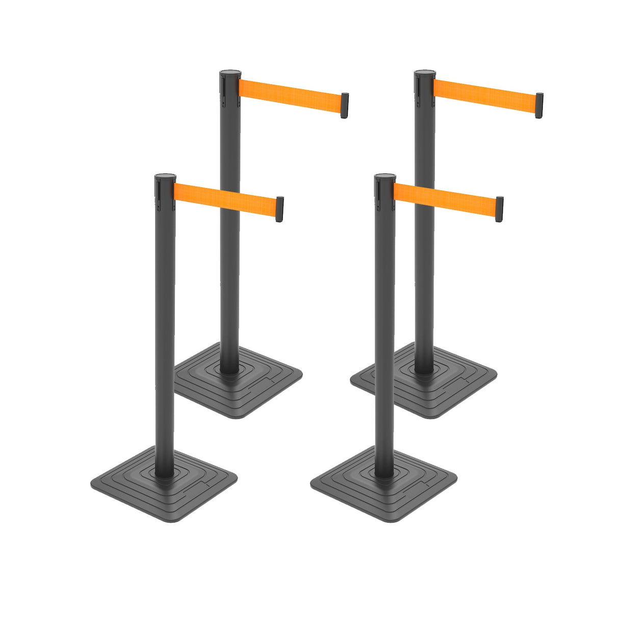 4-Pack 10ft Retractable Belt Barriers with "Caution - Do - View 18 | Besea Cone