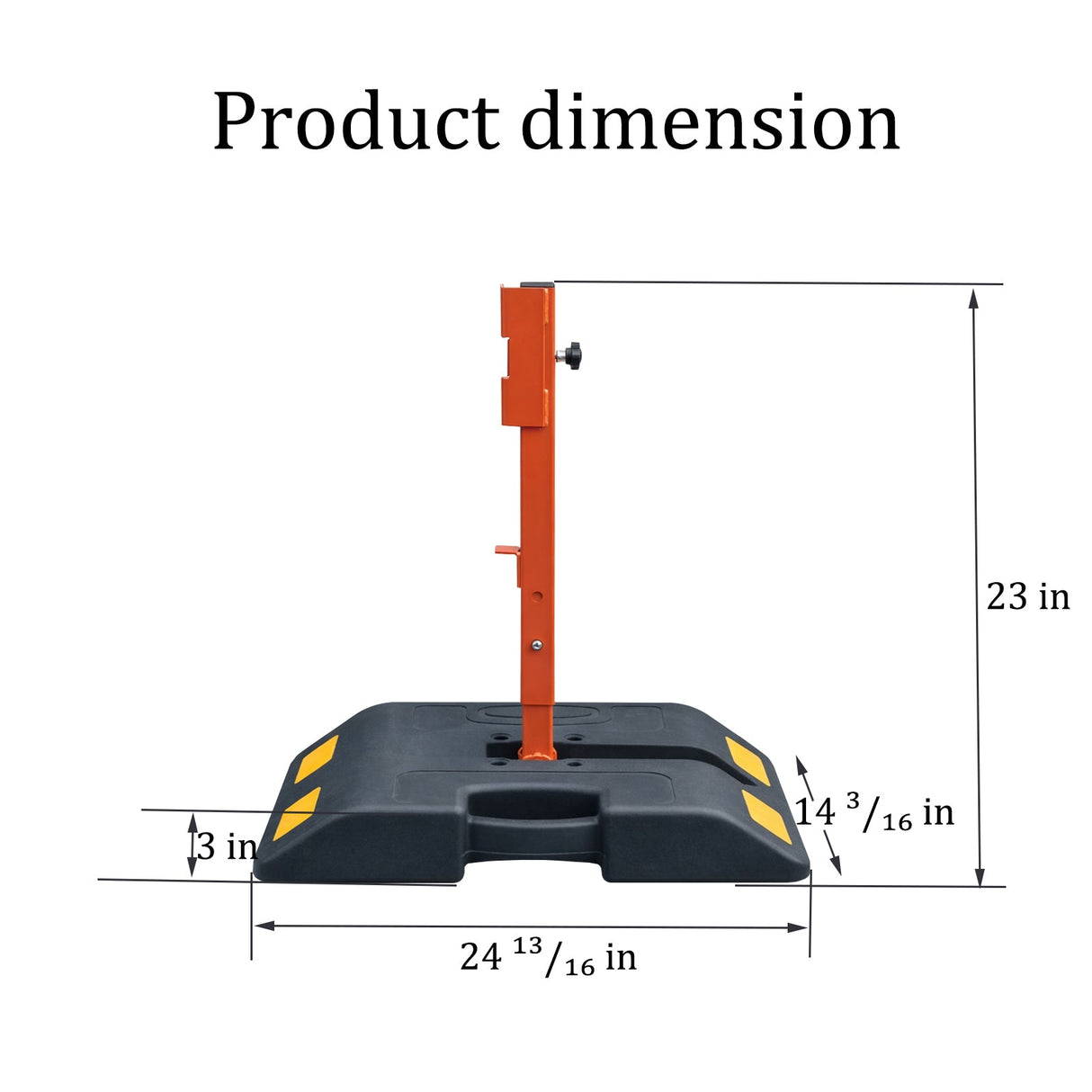 58 CM Portable Roll-Up Sign Stand with Weighted Rubber Base - Side View | Besea Cone