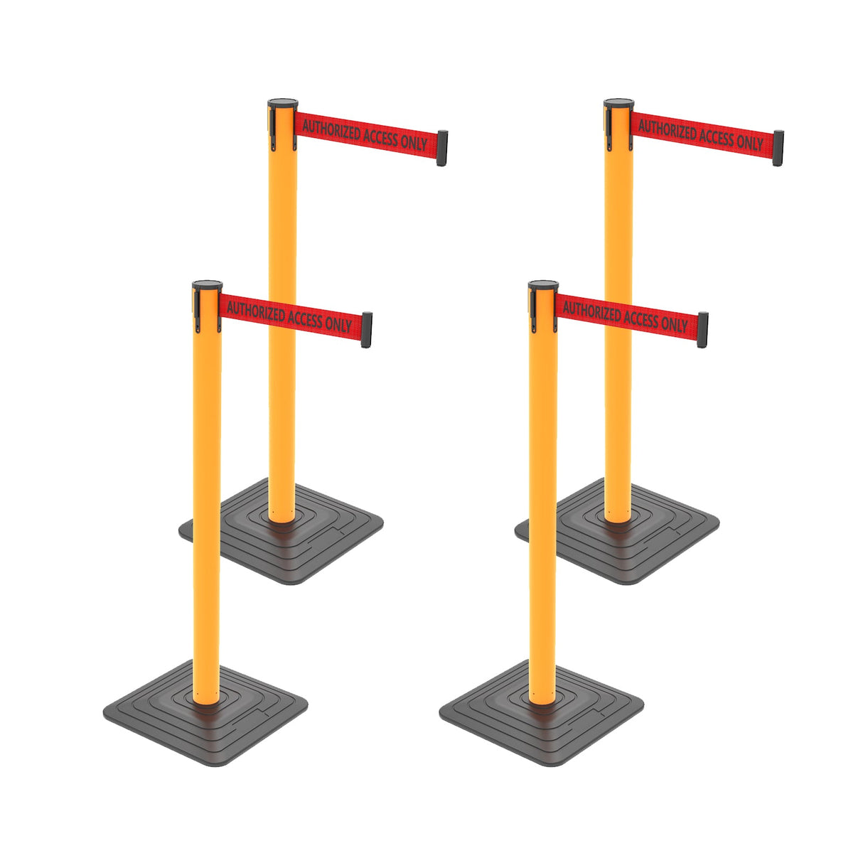 4-Pack 10ft Retractable Belt Barriers with "Caution - Do - View 13 | Besea Cone