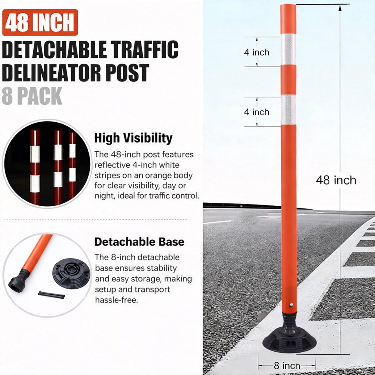 Flexible Surface Mount Delineator Post - Durable Traffic - Detail | Besea Cone