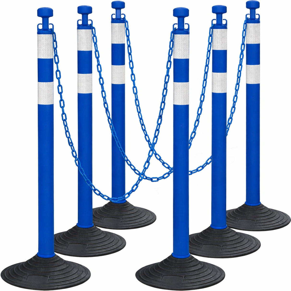 6-Pack Work Zone Safety Chain Post Set - High Visibility - View 13 | Besea Cone