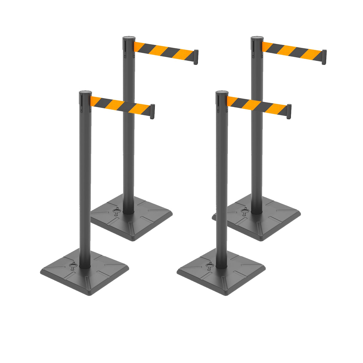 4-Pack 10ft Retractable Belt Barriers with "Caution - Do - View 44 | Besea Cone