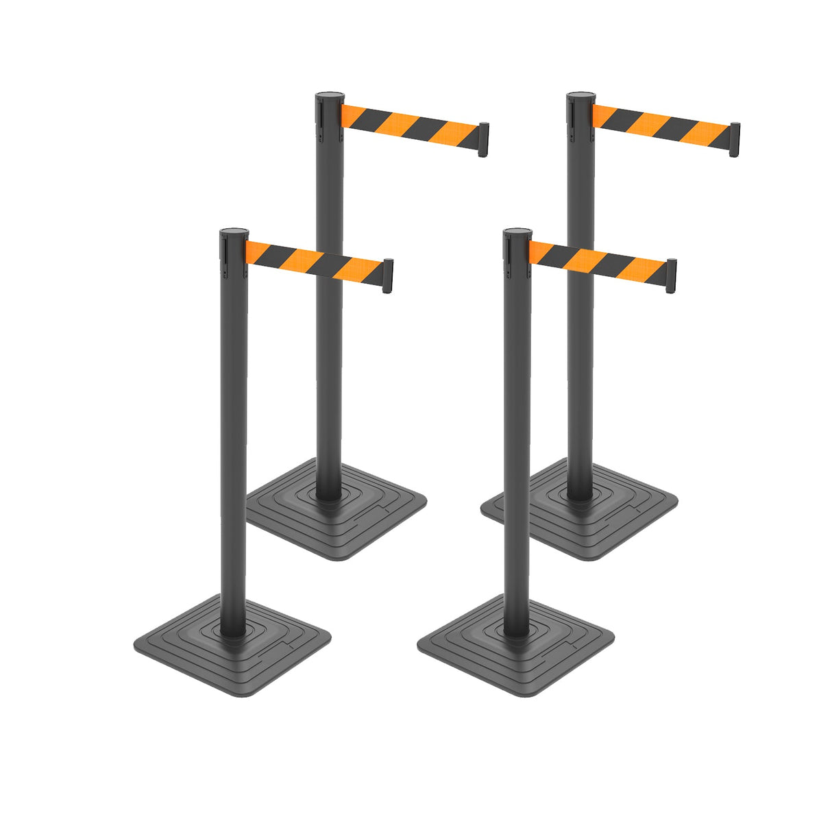 4-Pack 10ft Retractable Belt Barriers with "Caution - Do - View 21 | Besea Cone