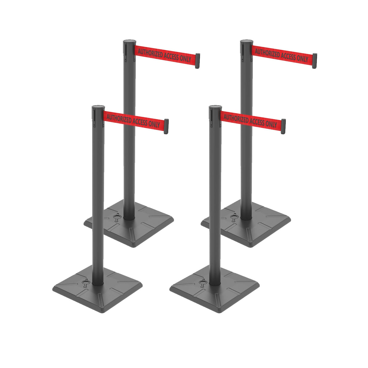 4-Pack 10ft Retractable Belt Barriers with "Caution - Do - View 47 | Besea Cone