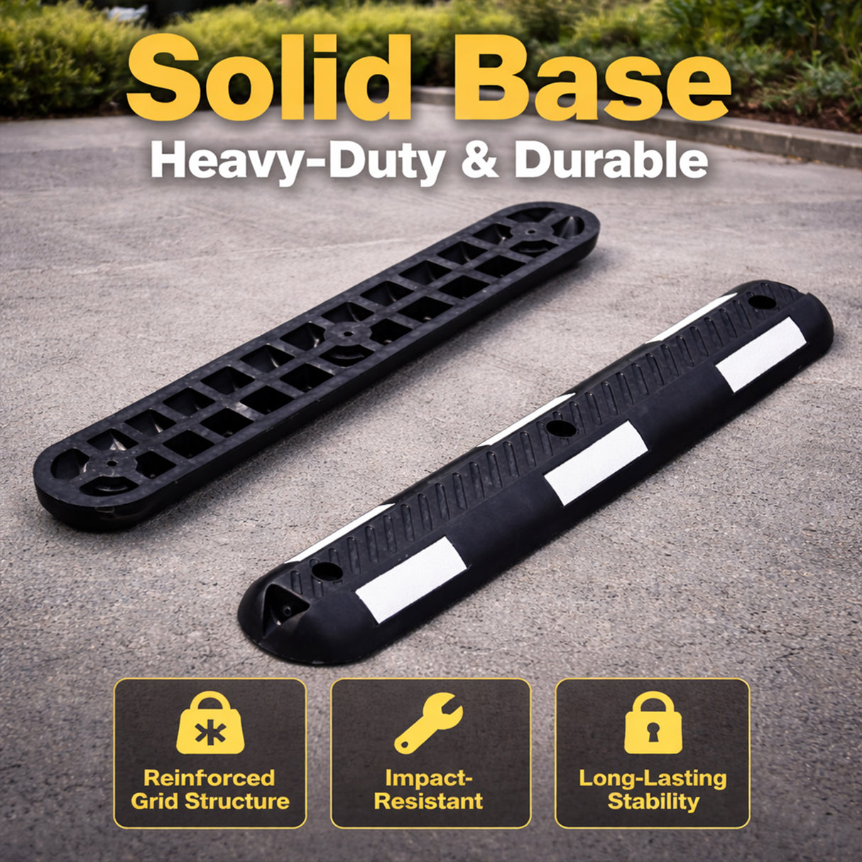 2PCS Bicyle Lane Separator Black/White - Top View | Besea Cone