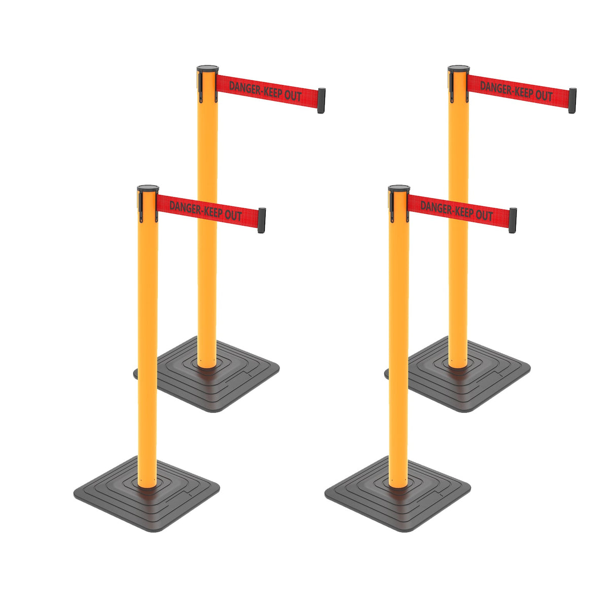4-Pack 10ft Retractable Belt Barriers with "Caution - Do - View 14 | Besea Cone