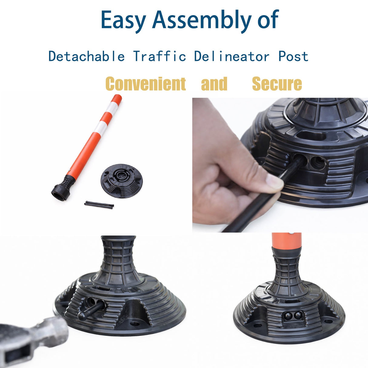 Flexible Surface Mount Delineator Post - Durable Traffic - Top View | Besea Cone