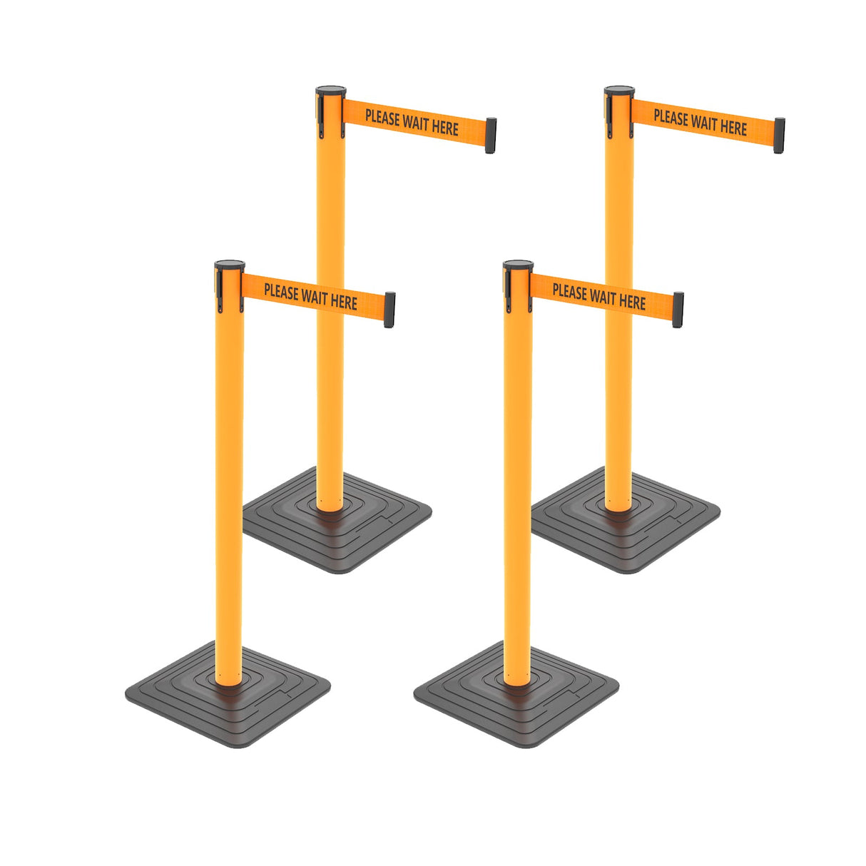 4-Pack 10ft Retractable Belt Barriers with "Caution - Do - View 15 | Besea Cone