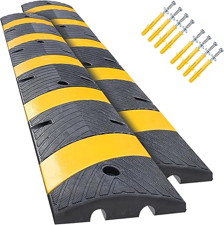 Heavy Duty Rubber Speed Bump Hump - Side View | Besea Cone