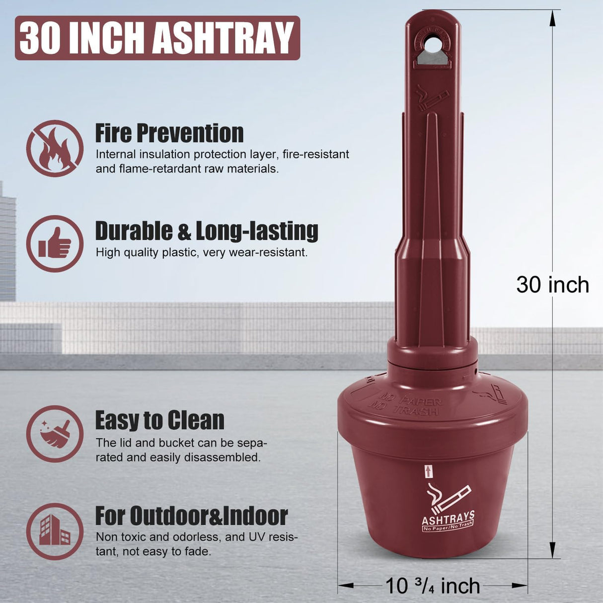 Outdoor AshTray Cigarette Butt Receptacle Disposal - View 17 | Besea Cone