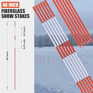 117 CM Fiberglass Snow Stakes x 50PCS - Top View | Besea Cone