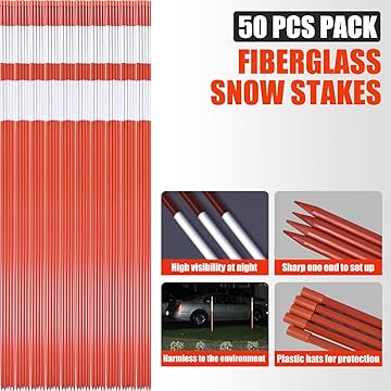 117 CM Fiberglass Snow Stakes x 50PCS - Detail | Besea Cone