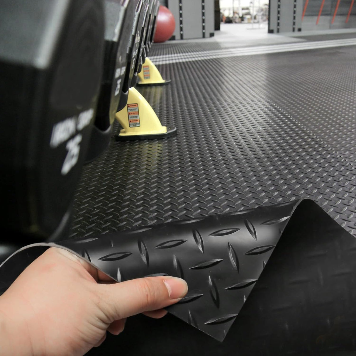 Diamond Plate Rubber Flooring Roll - Dimensions | Besea Cone