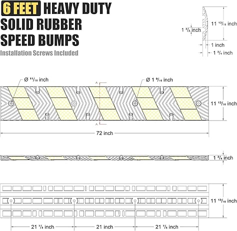 Heavy Duty Rubber Speed Bump Hump - Product Shot | Besea Cone