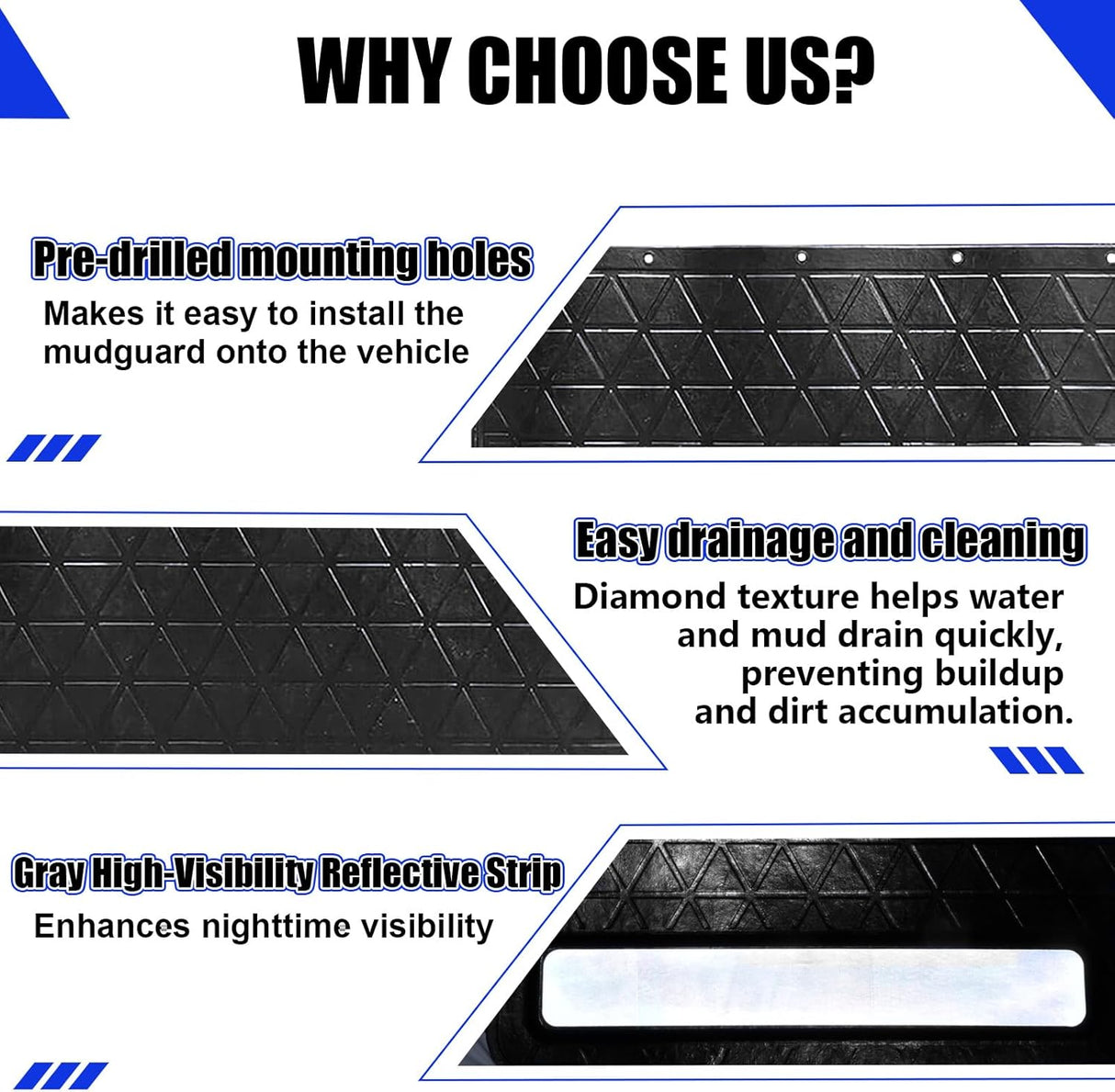2-Pack Adjustable Hitch Mud Flaps, Heavy-Duty Rubber, - View 14 | Besea Cone