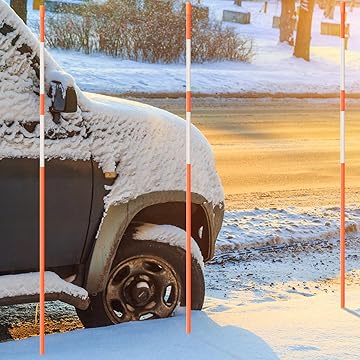 117 CM Fiberglass Snow Stakes x 50PCS - In Use | Besea Cone