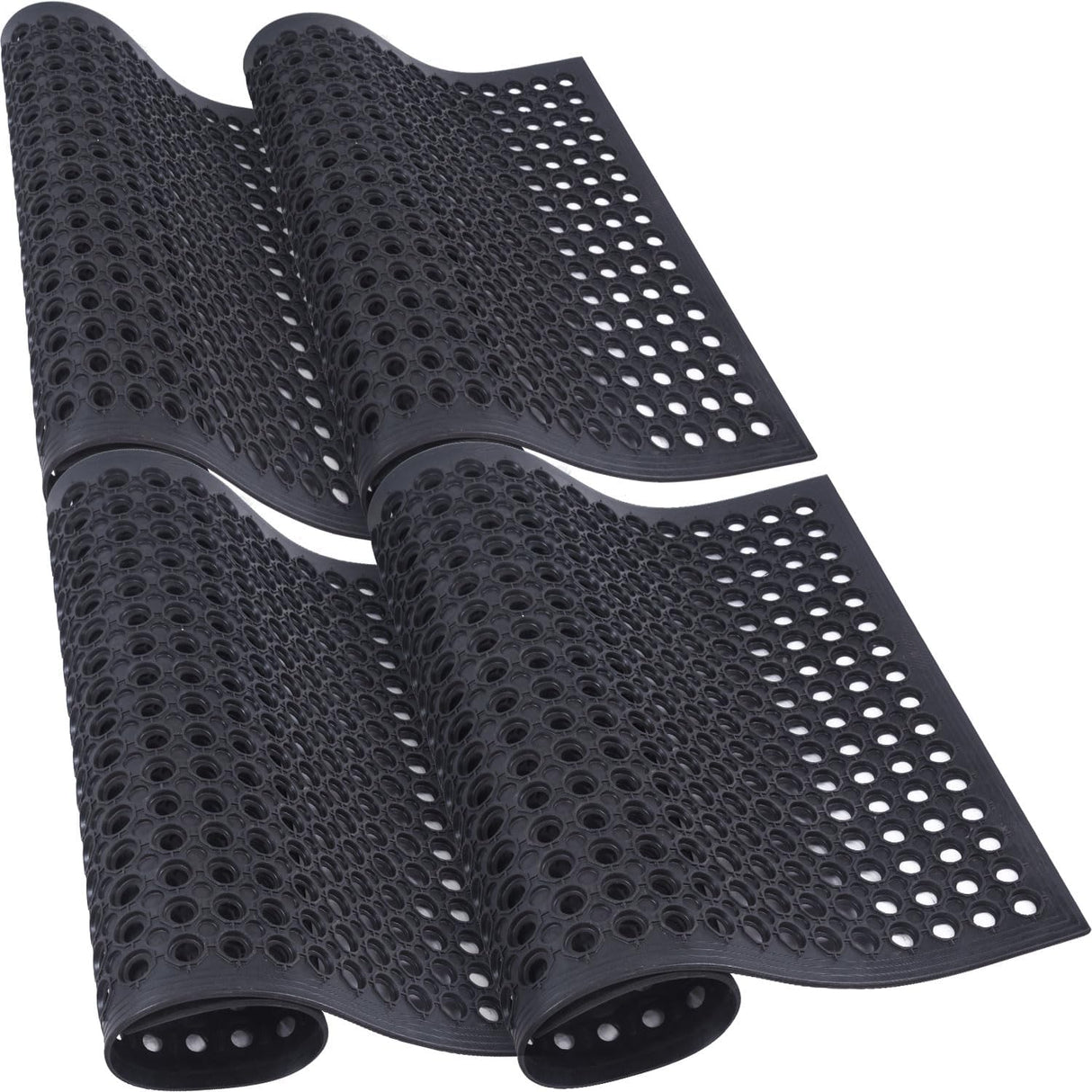 Rubber Anti-Slip Mat with Holes for Doorway Kitchen - Side View | Oranlite Europe