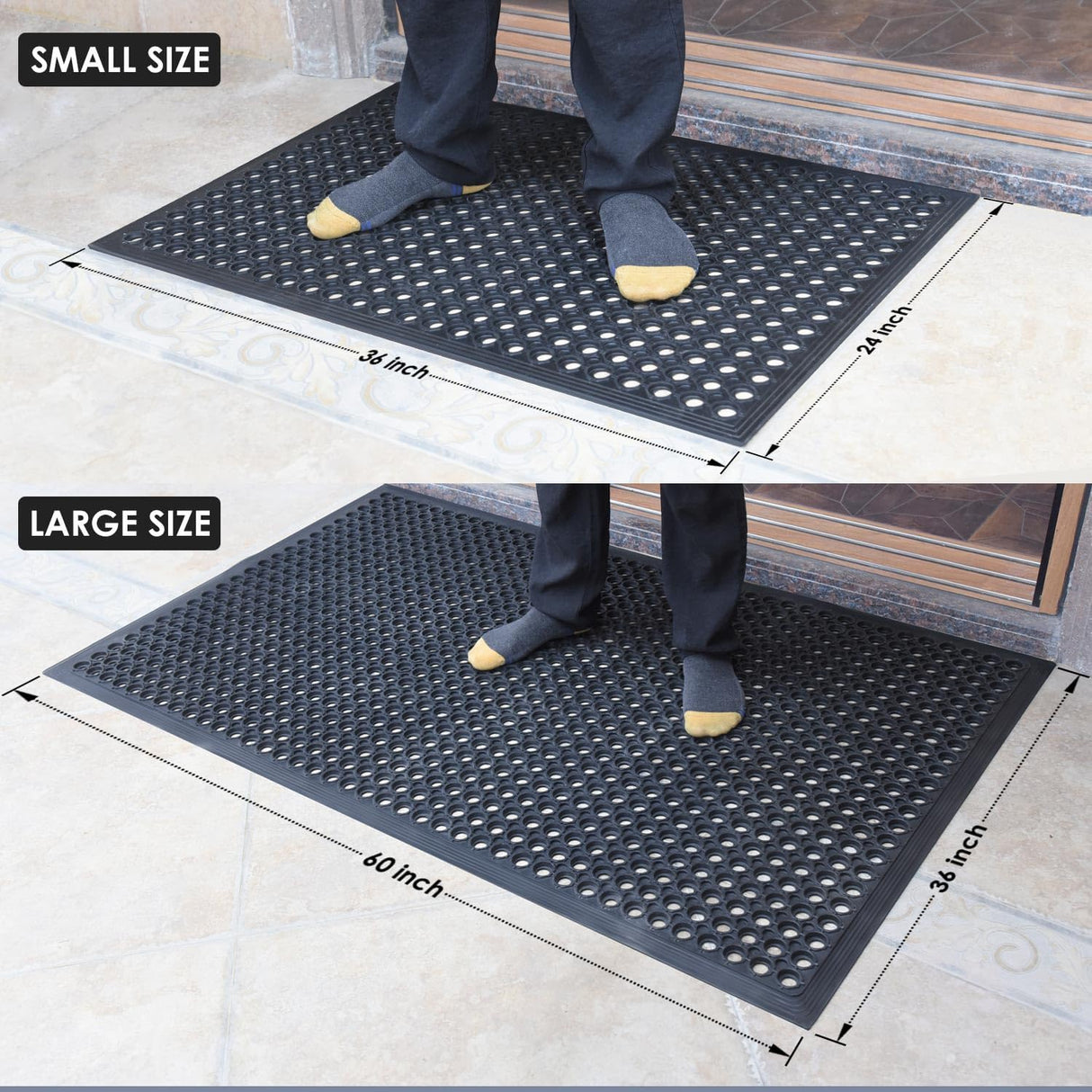 Rubber Anti-Slip Mat with Holes for Doorway Kitchen - Product Shot | Oranlite Europe