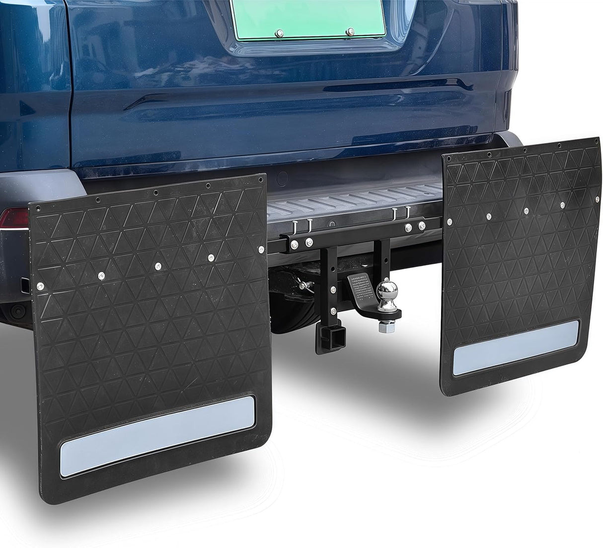 2-Pack Adjustable Hitch Mud Flaps, Heavy-Duty Rubber, - Main Product Image | Besea Cone