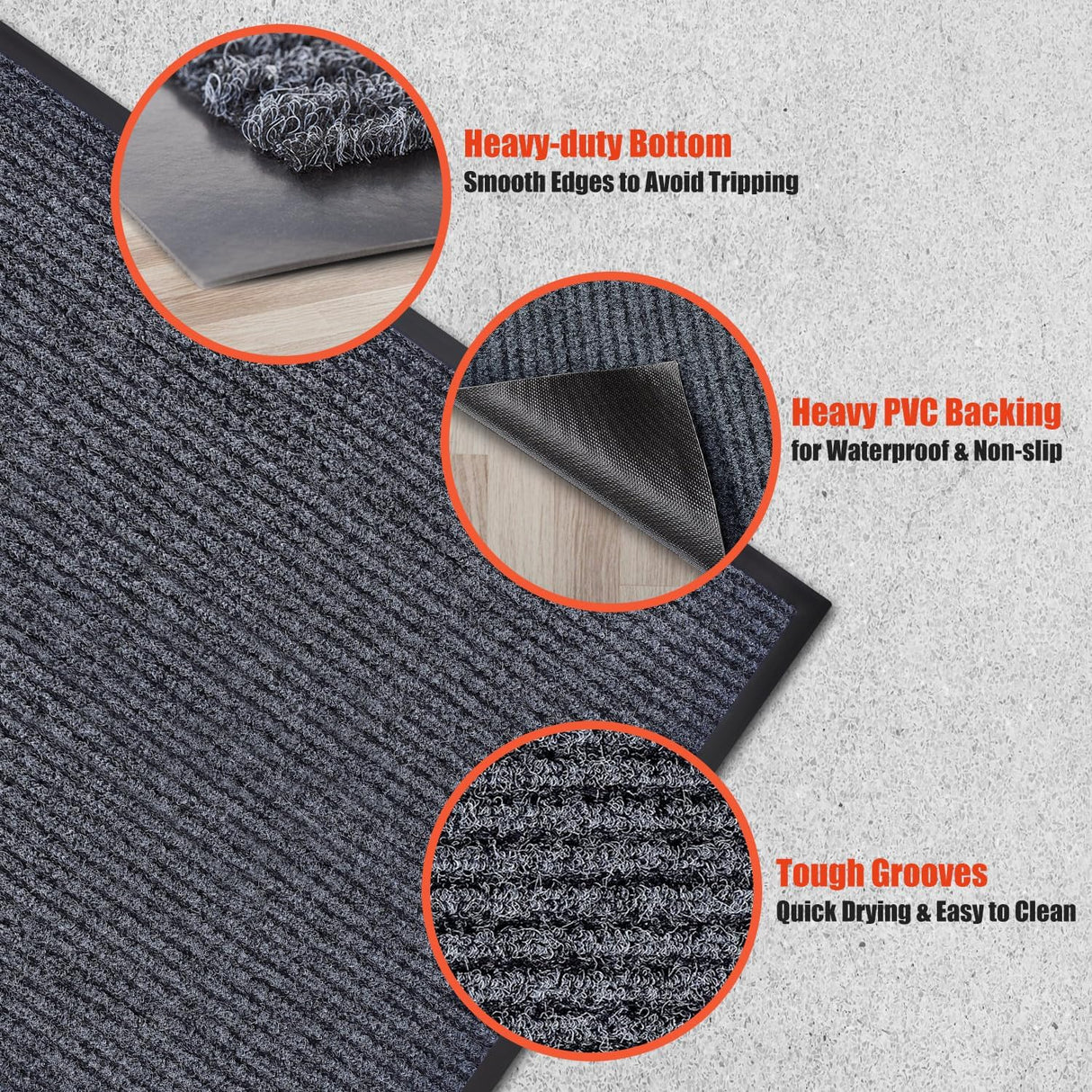 Brush Step Entrance Mat - Angle View | Besea Cone