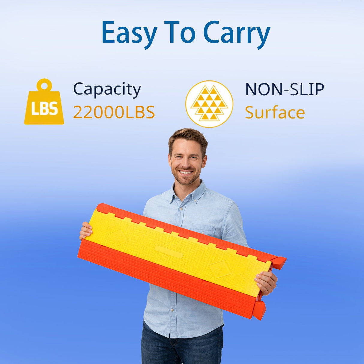 5/2/3 Channel 5 CM Orange/Yellow Eco-friendly Drive Over - In Use | Besea Cone