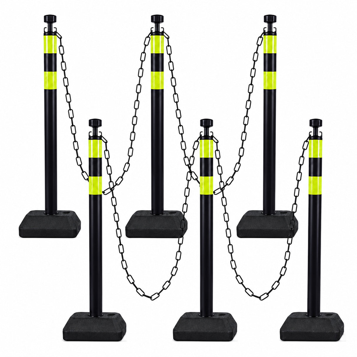 6-Pack Chain Post Set with Fillable Bases