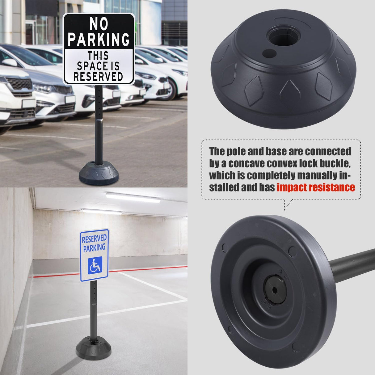 Portable Sign Holder with Water-Filled Base - In Use | Besea Cone