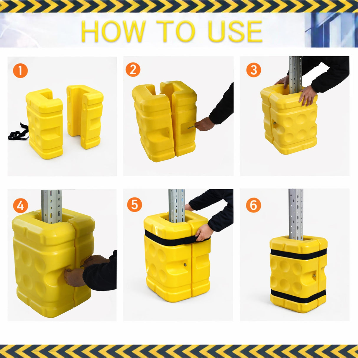 36/41 CM Column Protector, Heavy-Duty LDPE Safety Guards - Top View | Besea Cone