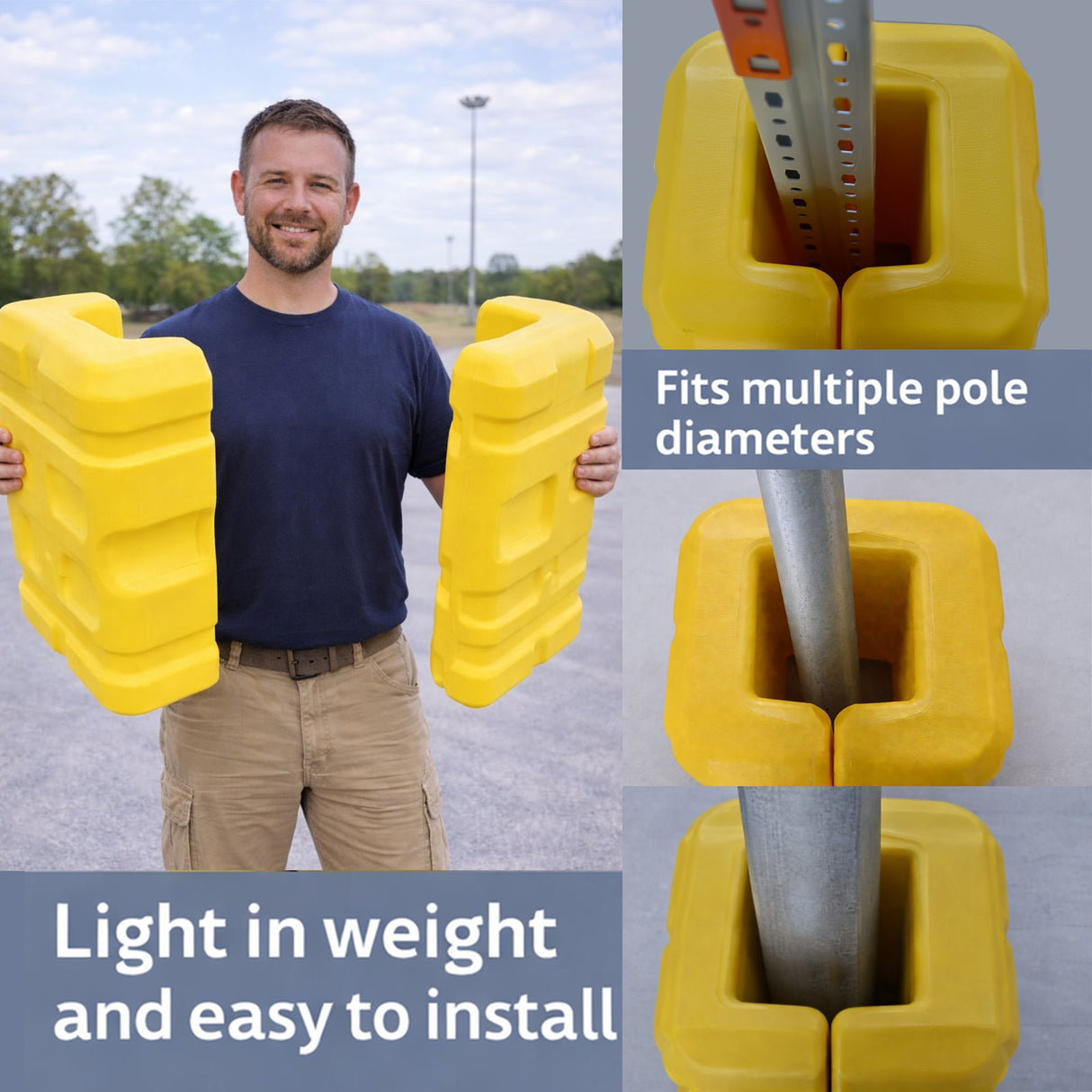 36/41 CM Column Protector, Heavy-Duty LDPE Safety Guards - Close-Up | Besea Cone