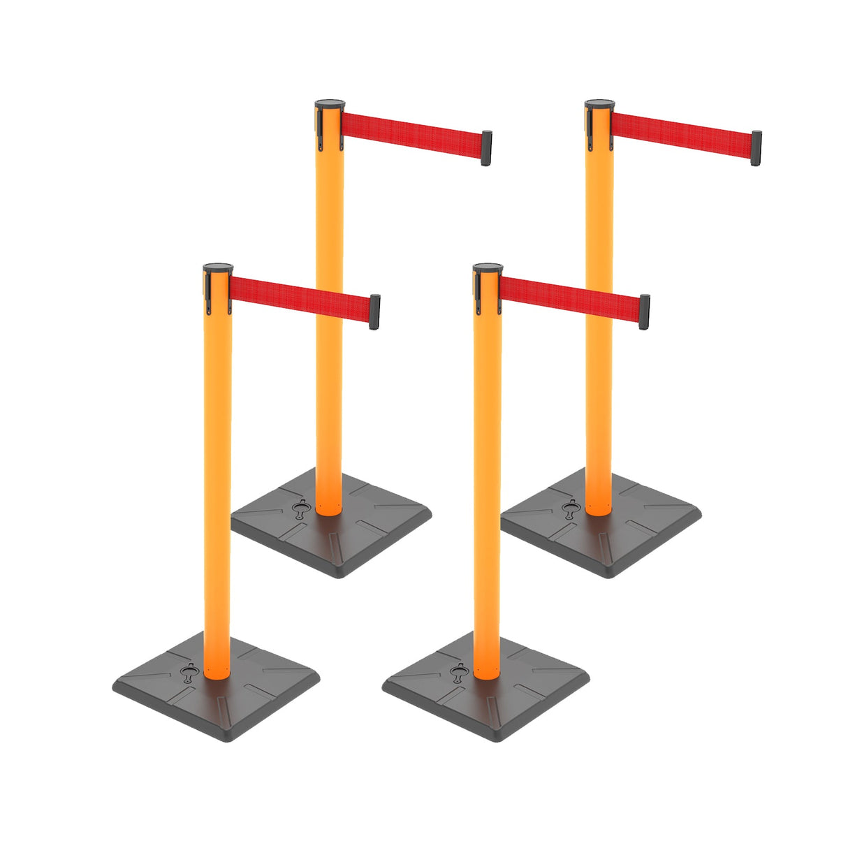 4-Pack 10ft Retractable Belt Barriers with "Caution - Do - View 54 | Besea Cone