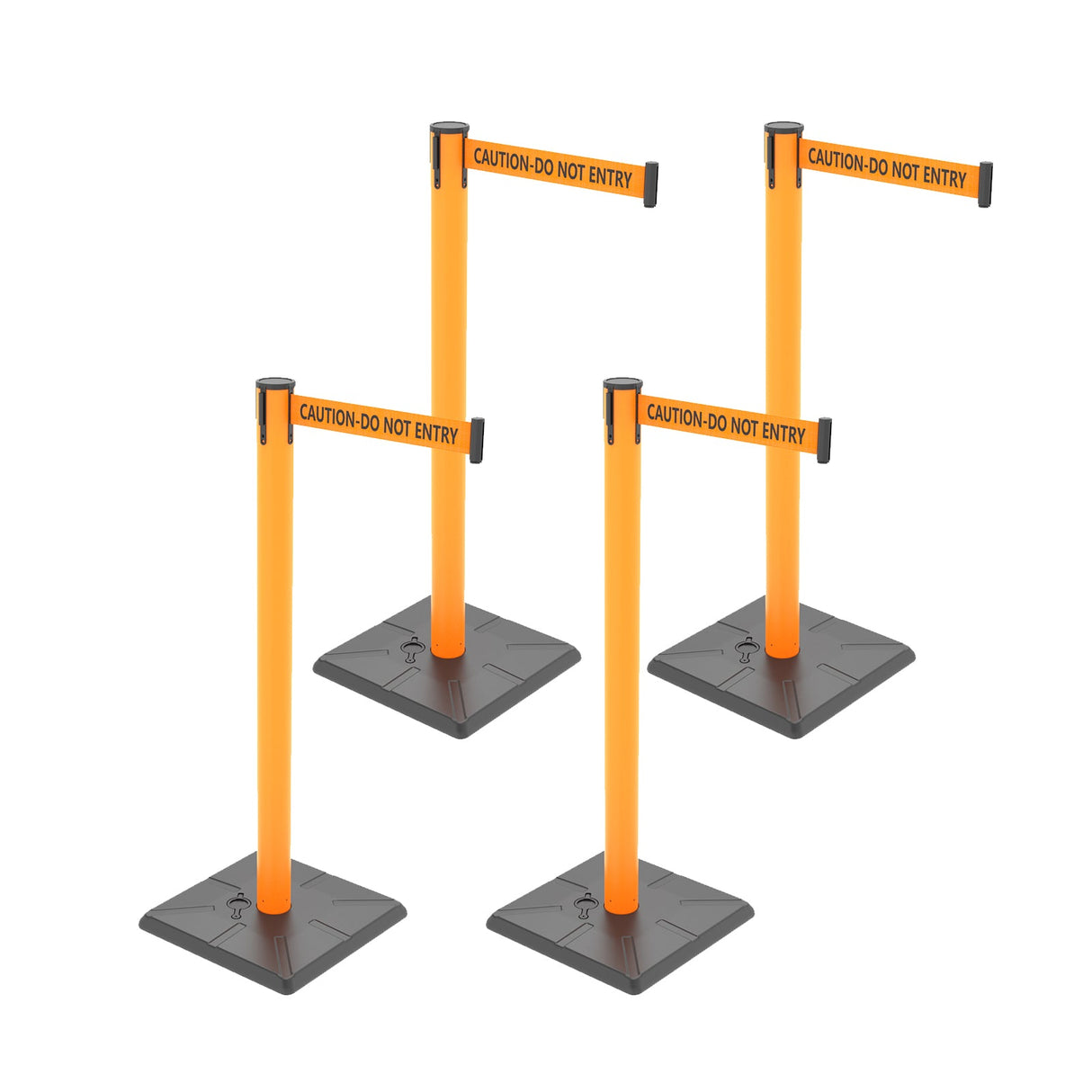 4-Pack 10ft Retractable Belt Barriers with "Caution - Do - View 57 | Besea Cone