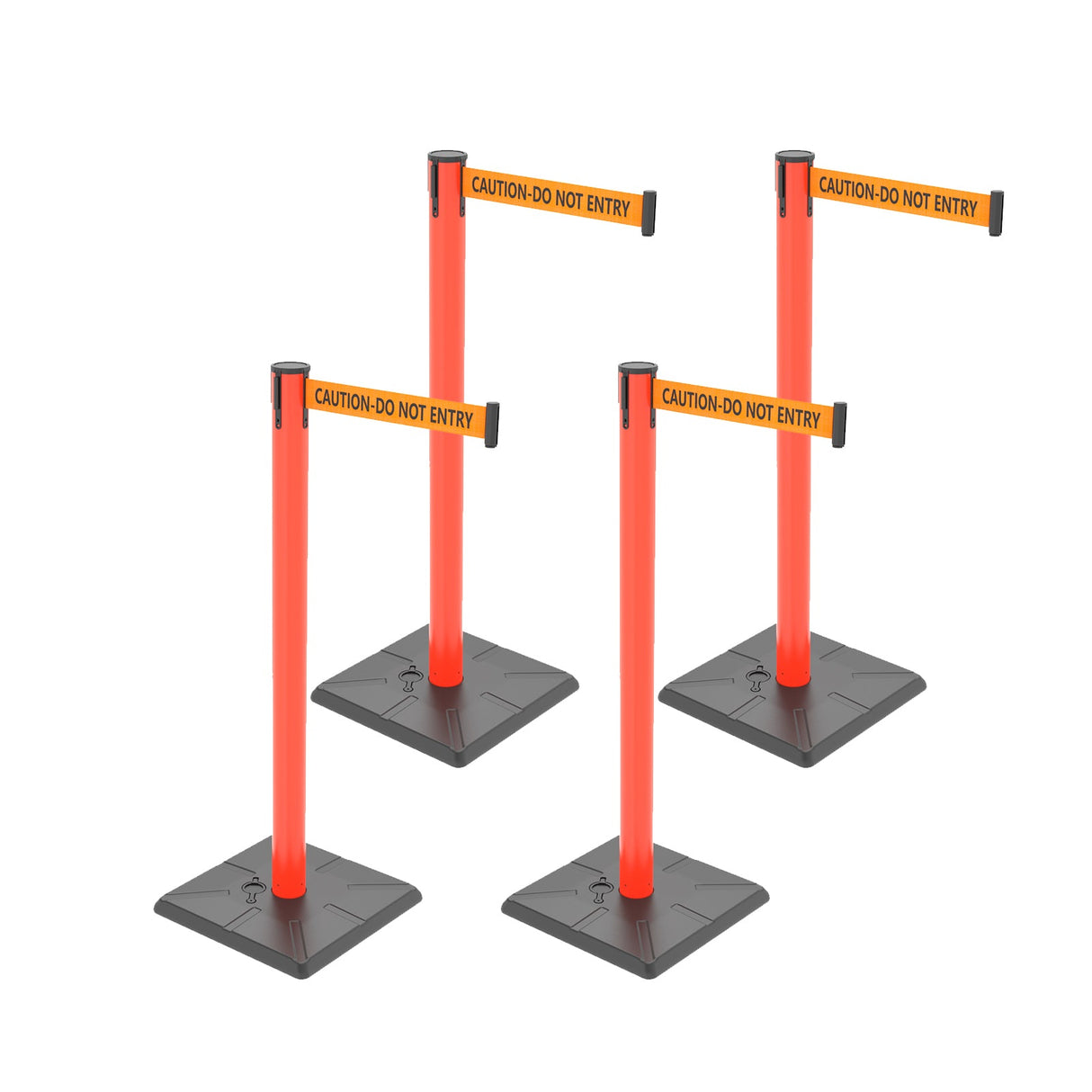 4-Pack 10ft Retractable Belt Barriers with "Caution - Do - View 74 | Besea Cone