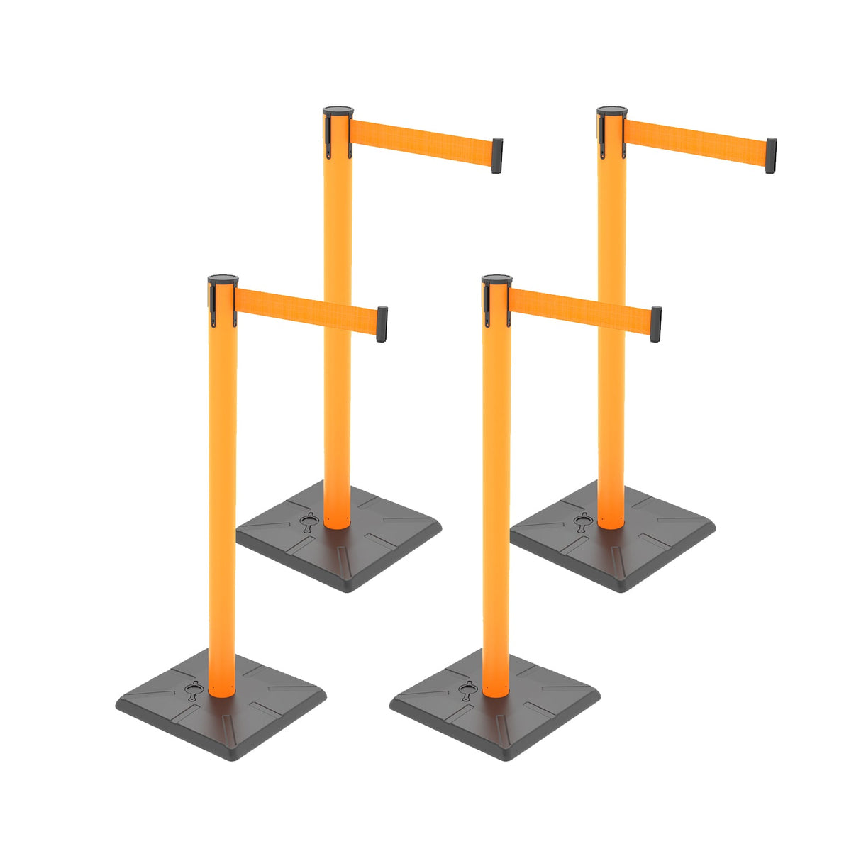 4-Pack 10ft Retractable Belt Barriers with "Caution - Do - View 52 | Besea Cone