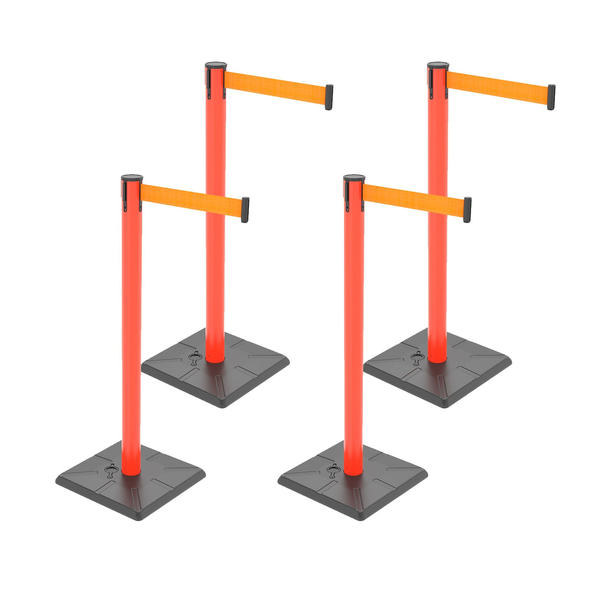 4-Pack 10ft Retractable Belt Barriers with "Caution - Do - View 63 | Besea Cone