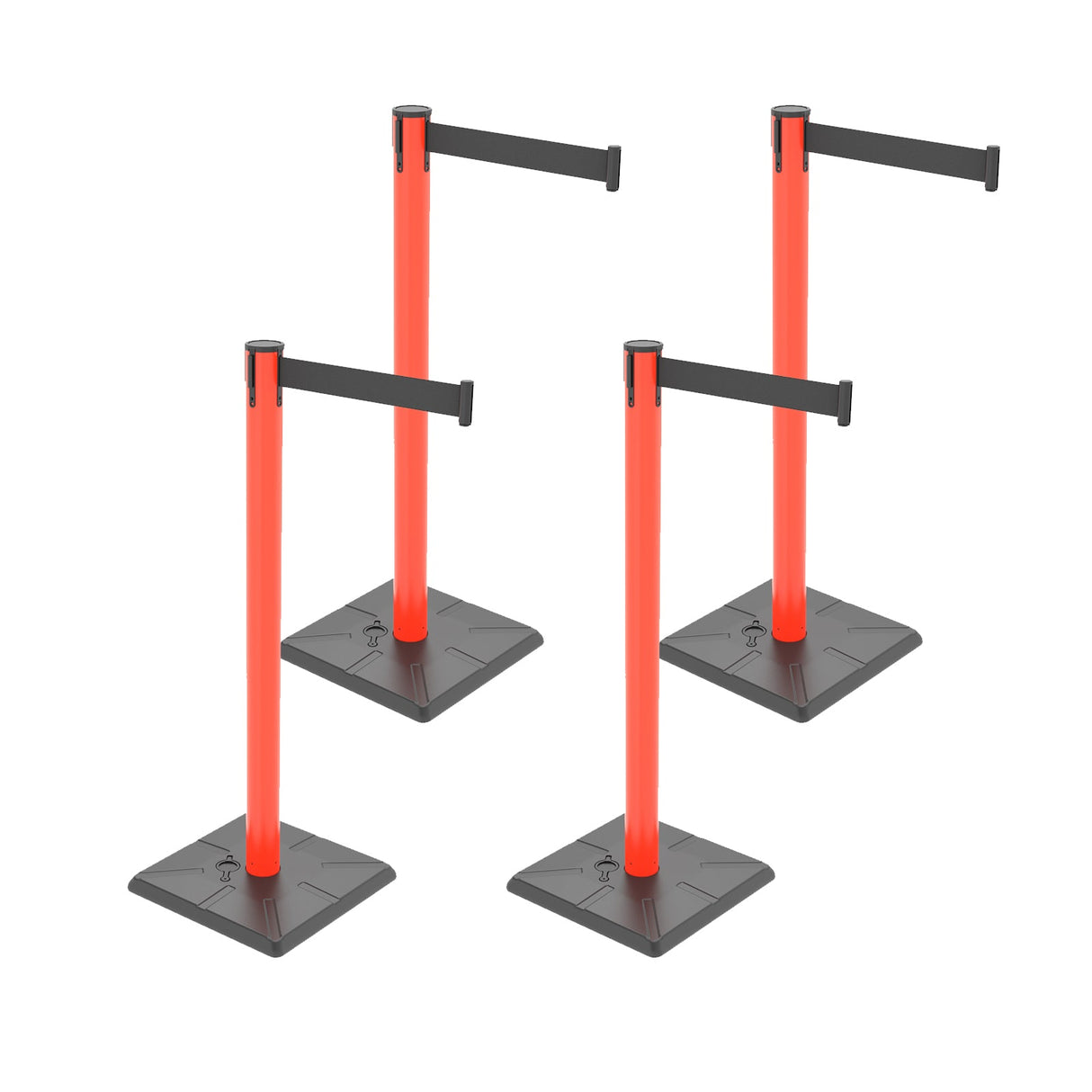 4-Pack 10ft Retractable Belt Barriers with "Caution - Do - View 64 | Besea Cone