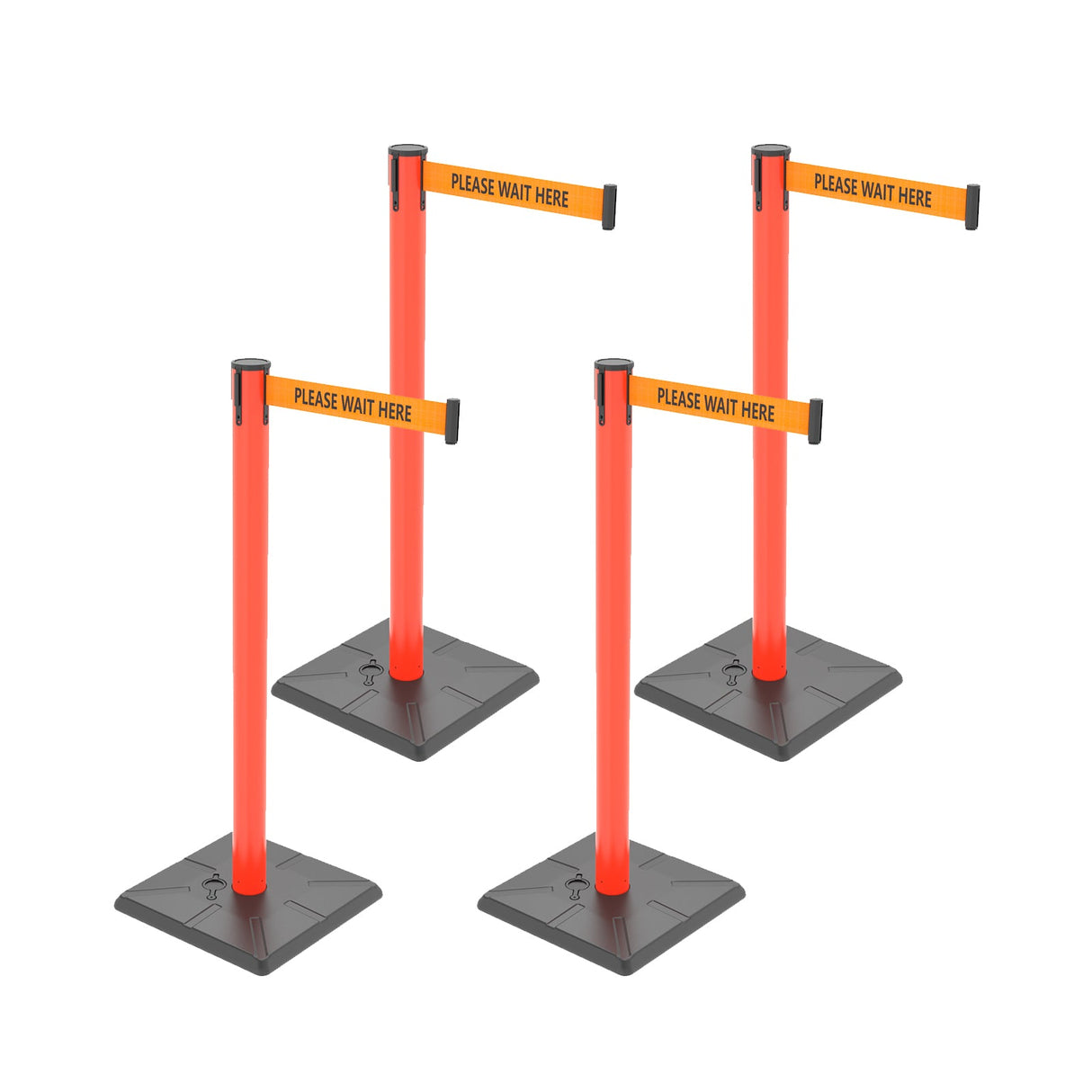 4-Pack 10ft Retractable Belt Barriers with "Caution - Do - View 71 | Besea Cone