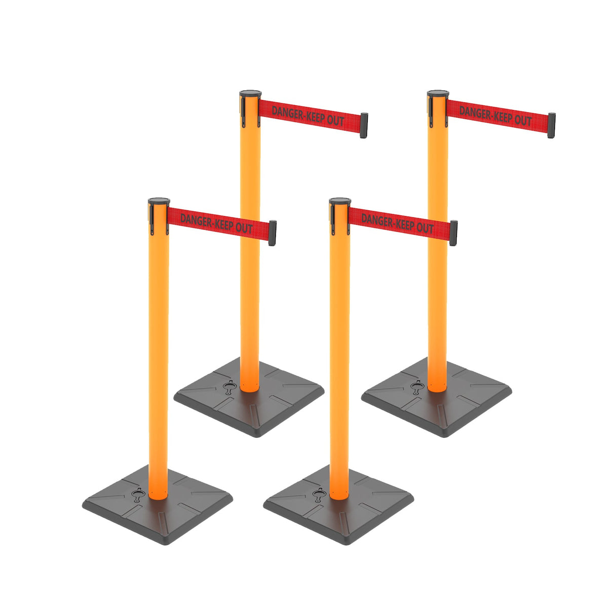 4-Pack 10ft Retractable Belt Barriers with "Caution - Do - View 59 | Besea Cone