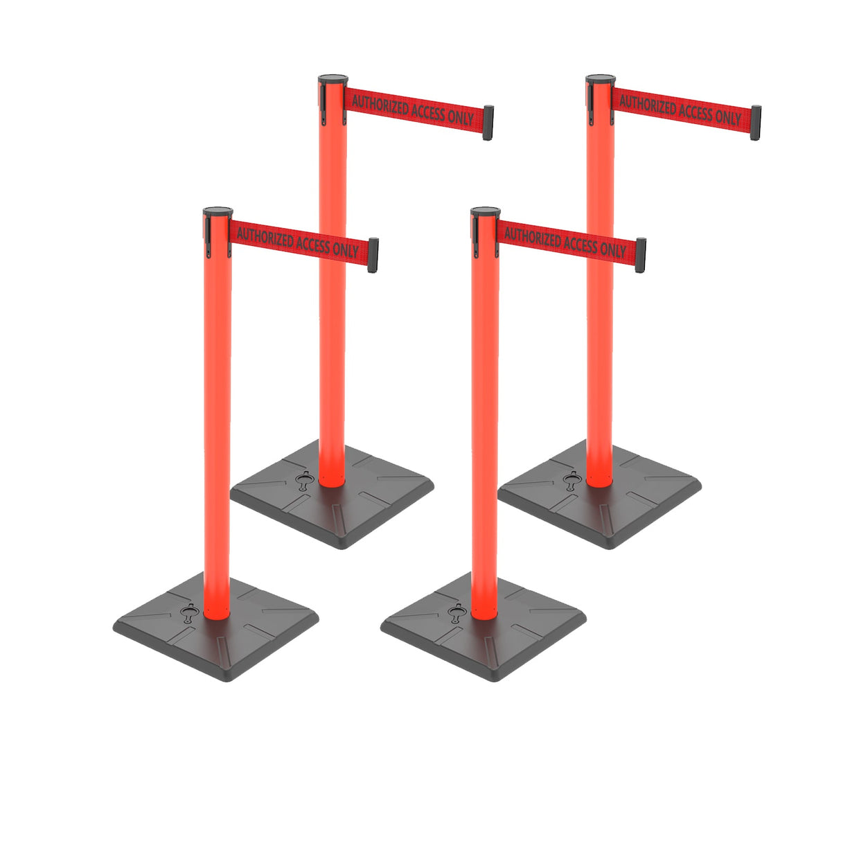 4-Pack 10ft Retractable Belt Barriers with "Caution - Do - View 69 | Besea Cone