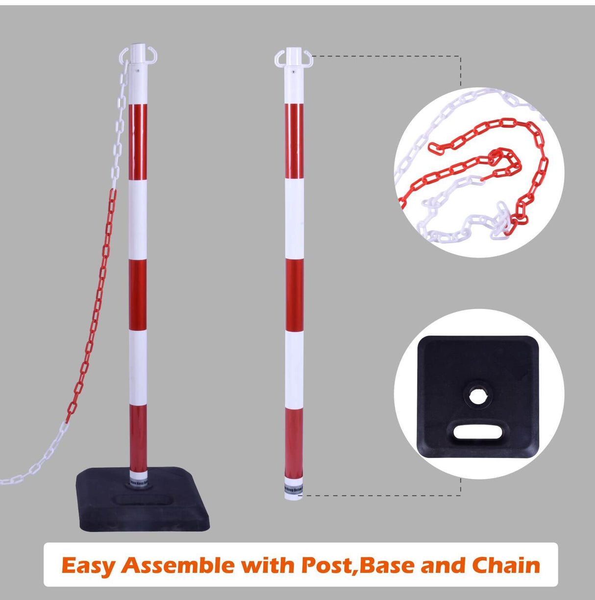 Delineator Post Cone with Rubber Base, Chains Traffic - Detail | Besea Cone