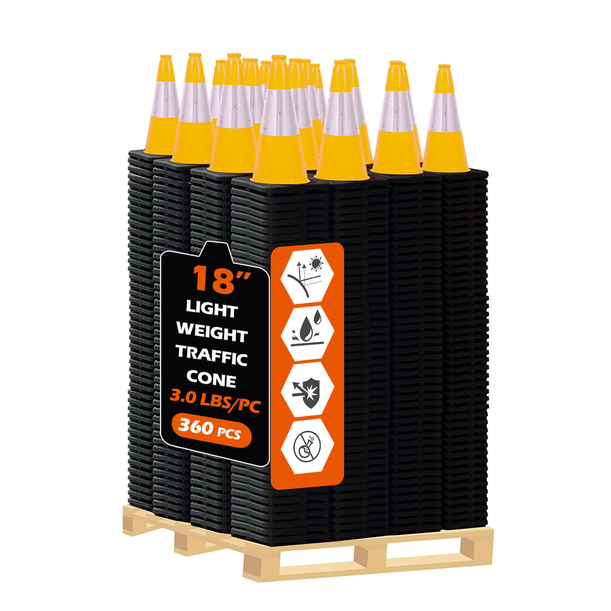 Light Weight Black Base Economy Traffic Cones - View 60 | Besea Cone
