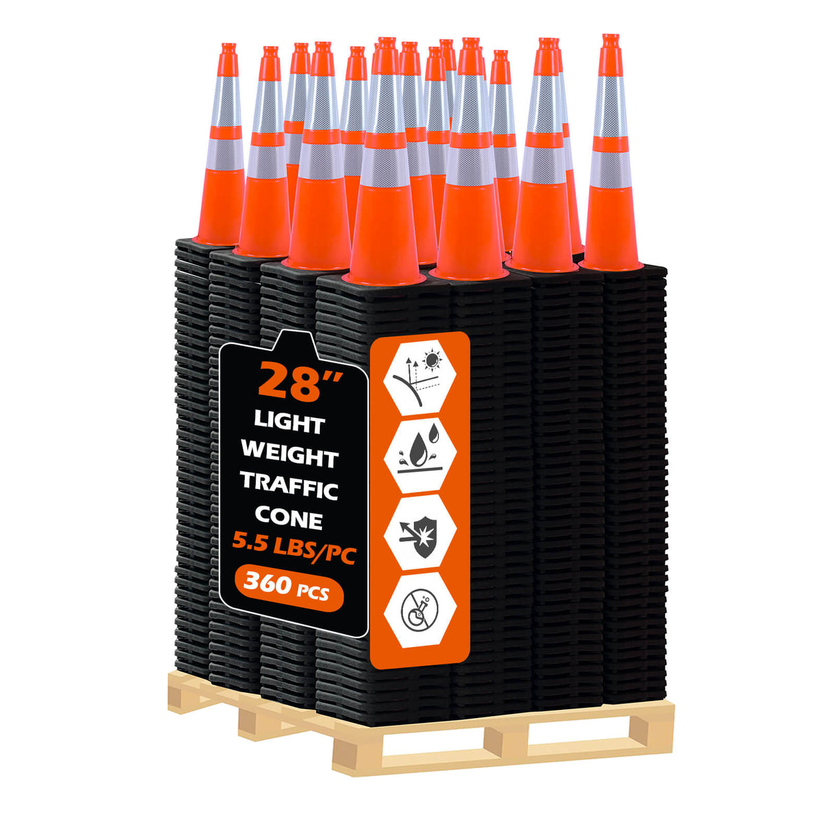 Light Weight Black Base Economy Traffic Cones - View 61 | Besea Cone