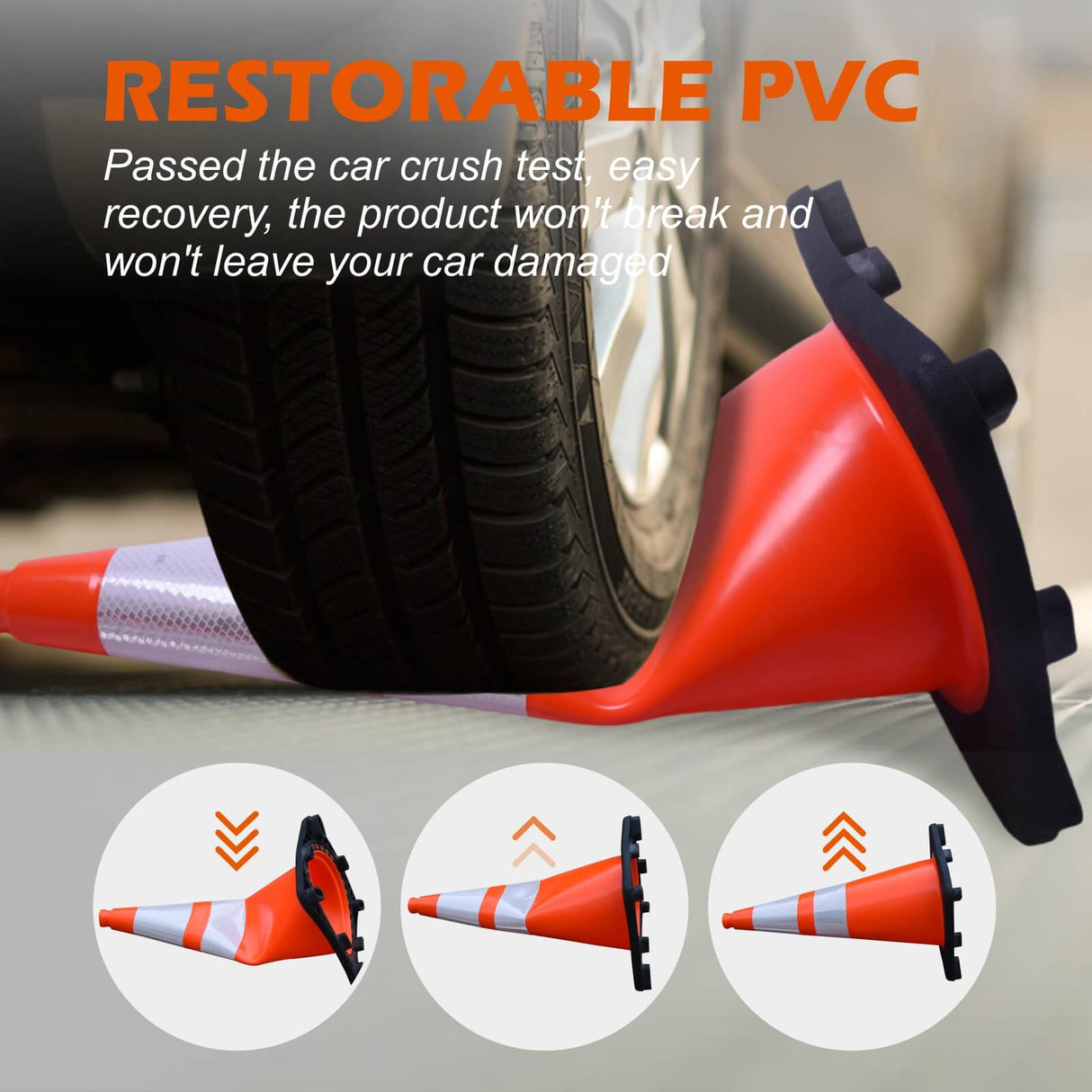 Light Weight Black Base Economy Traffic Cones - Installation | Besea Cone