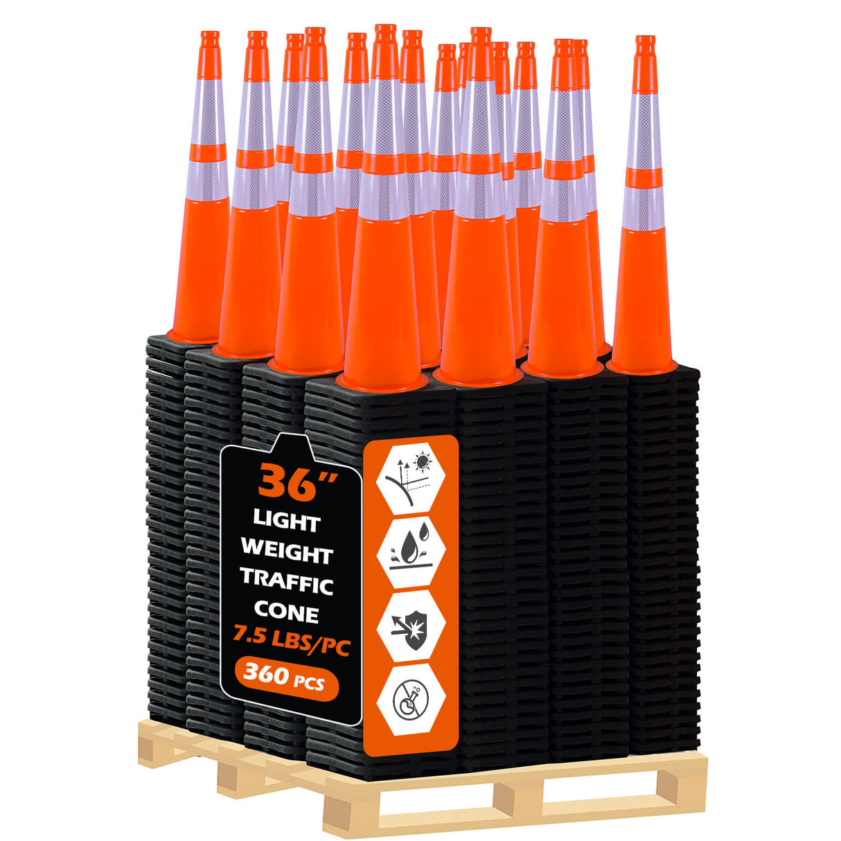 Light Weight Black Base Economy Traffic Cones - View 64 | Besea Cone