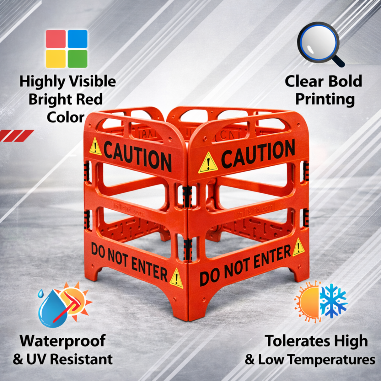 Caution Manhole Barrier - Close-Up | Besea Cone