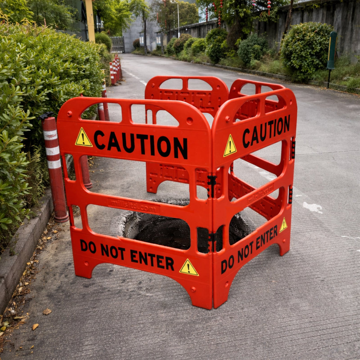 Caution Manhole Barrier - In Use | Besea Cone