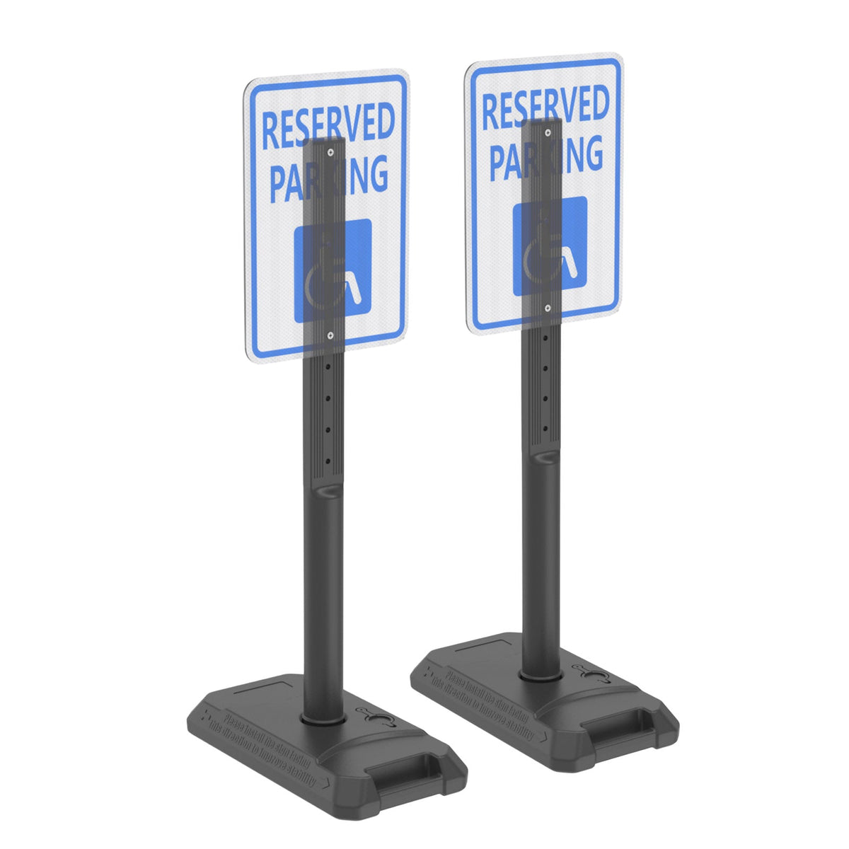 2-Pack 99 cm Portable Sign Holders with Rubber or Water-Fillable Bases - product view 6