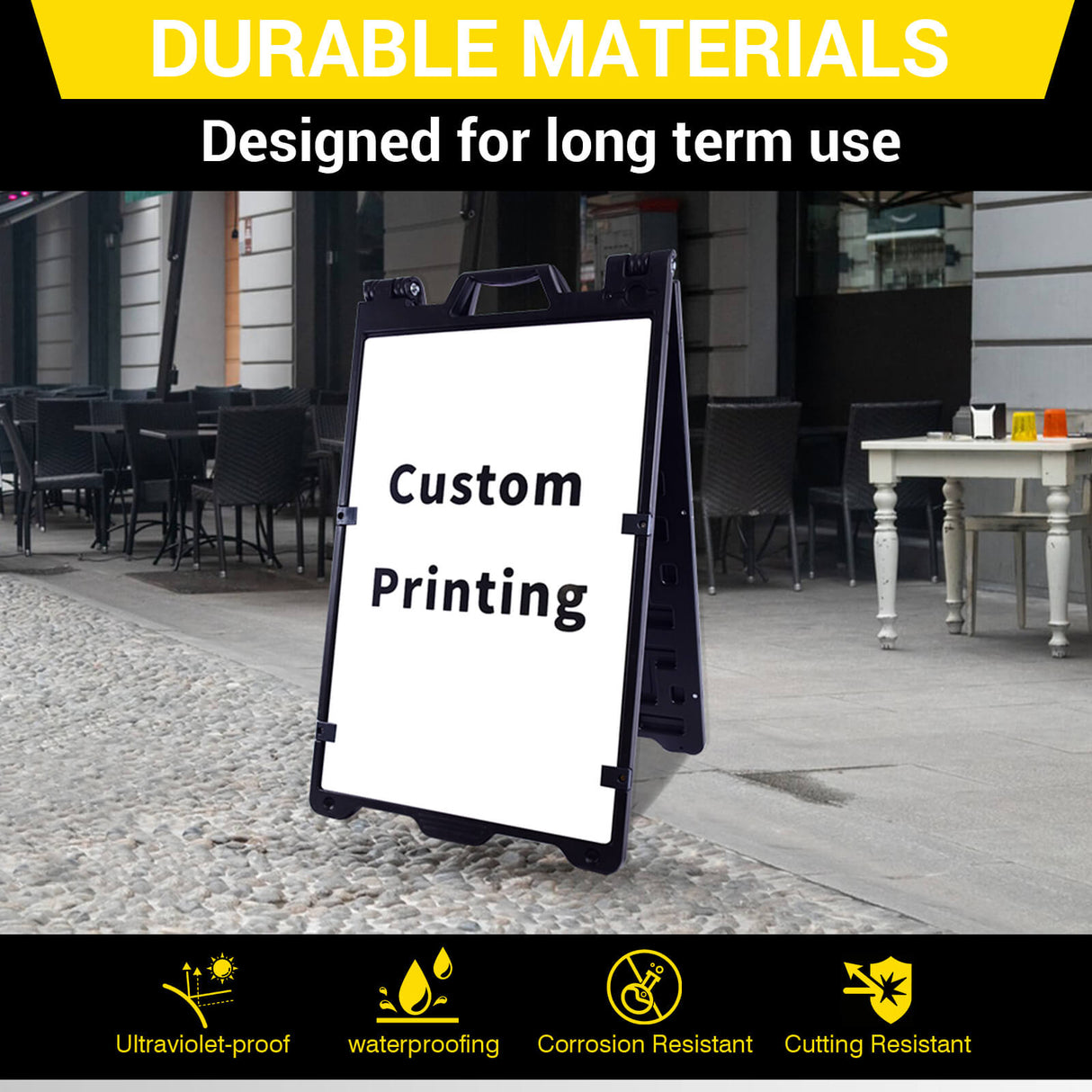 H A-Frame Sidewalk Sign Board, Double-Sided Display, - Detail | Besea Cone
