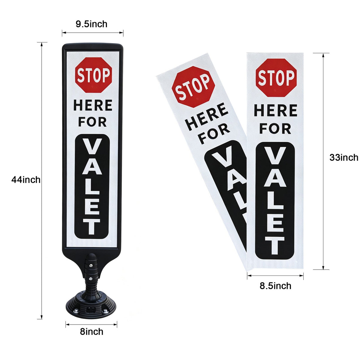 2-Pack 112 cm Spring-Back Parking Sign Stands - product view 2