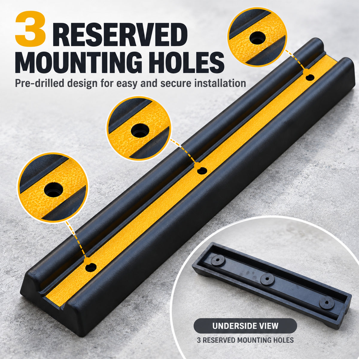 Rubber Bumper Guard with Yellow Reflective Strip